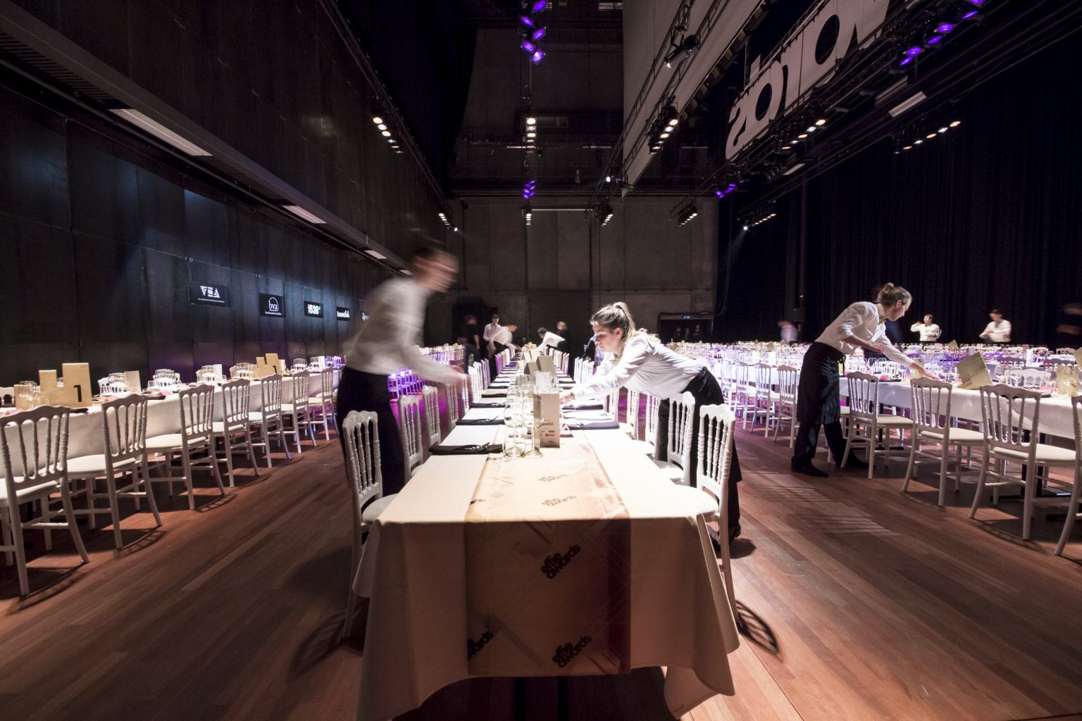 Rabo Hall with dinner on stage